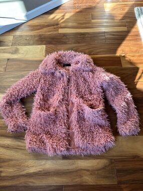 Pink Faux Fur Jacket - Cozy Shag Coat